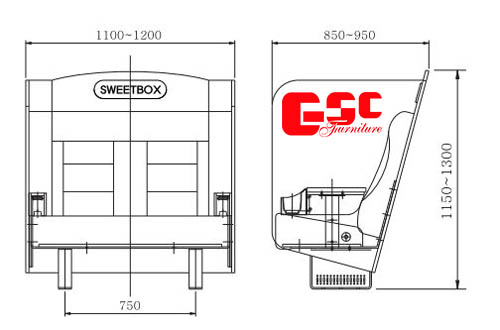 Bản vẽ kỹ thuật ghế hội trường GSC MS-6100SB