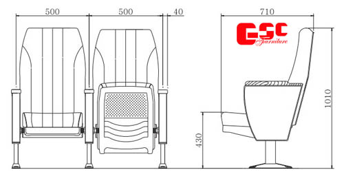 Bản vẽ kỹ thuật ghế hội trường GSC MS-724-1