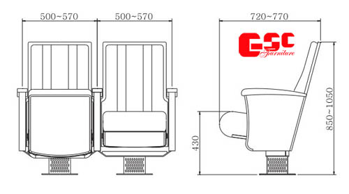 Bản vẽ kỹ thuật ghế hội trường GSC MS-804