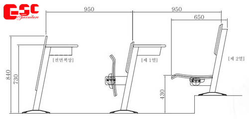 Bản vẽ kỹ thuật ghế hội trường GSC MS-920